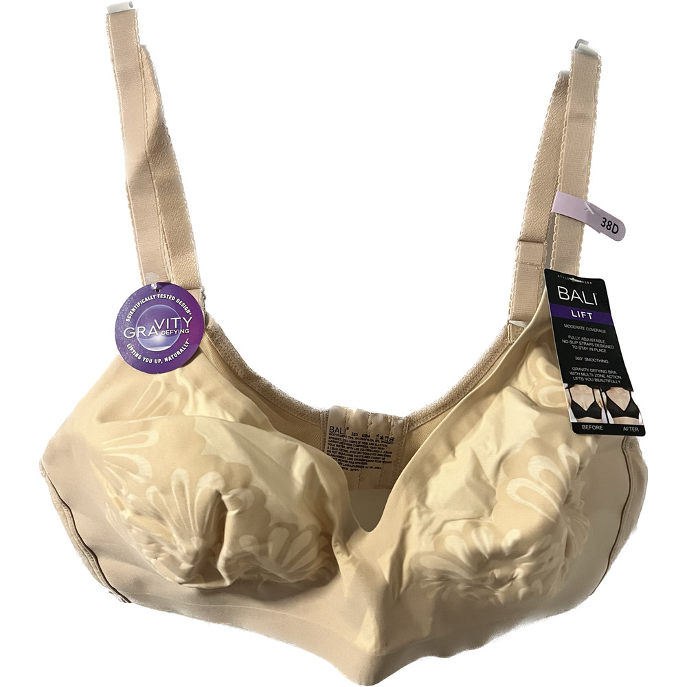 Women's Bali Wire-Free Bralette, Nude Size 38D - Picture 1 of 5